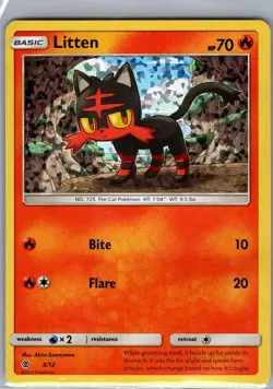 Litten - 3/12 Holo McDonald's Promos 2017 - Pokemon Card - NM - Image 1