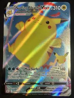 Surfing Pikachu VMAX 009/025 NM Celebrations Ultra Rare Holo Pokemon TCG Card - Image 1