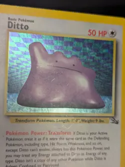 Pokemon TCG Ditto Fossil Unlimited Holo Rare Card 3/62 - LP - Image 3