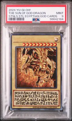 2024 YU-GI-OH! STAINLESS STEEL EGYPTIAN GOD CARDS THE SUN OF GOD DRAGON PSA 9 - Image 1