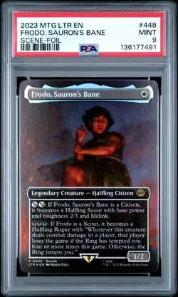 2023 MTG LOTR: TALES OF MIDDLE-EARTH SCENE-FOIL FRODO, SAURON'S BANE PSA 9 - Image 1