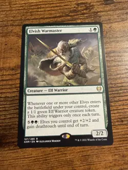 MTG Magic The Gathering Elvish Warmaster - Image 1