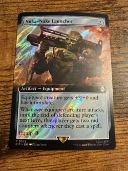 MTG Magic The Gathering Extended Art SURGE FOIL Nuka-Nuke Launcher - Image 1