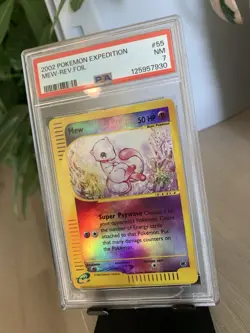 2002 Pokemon Expedition Mew Reverse Foil 55/165 PSA 7 NM - Image 1
