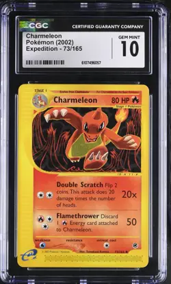 Pokemon English Charmeleon 73/165 2002 Expedition Uncommon CGC 10 not PSA - Image 1