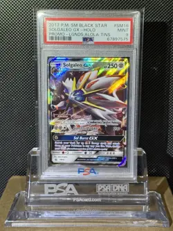 2017 POKEMON SUN & MOON BLACK STAR PROMO LGNDS ALOLA TINS SOLGALEO GX SM16 PSA 9 - Image 4