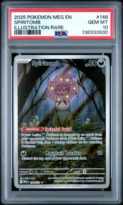 2025 POKEMON MEG EN-MEGA EVOLUTION ILLUSTRATION RARE #148 SPIRITOMB PSA 10 - Image 1