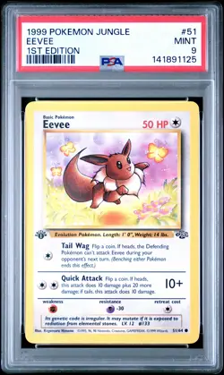 1999 POKEMON JUNGLE 1ST EDITION #51 EEVEE PSA 9 - Image 1