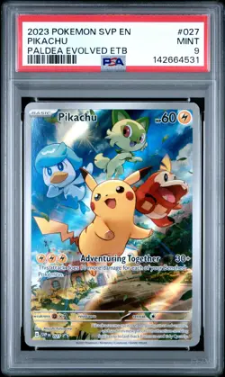 2023 POKEMON SVP EN-SV BLACK STAR PROMO #027 PIKACHU PSA 9 - Image 1
