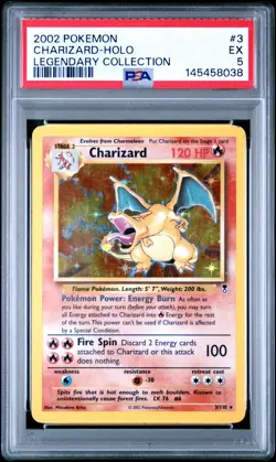 2002 POKEMON LEGENDARY COLLECTION #3 CHARIZARD-HOLO PSA 5 - Image 1