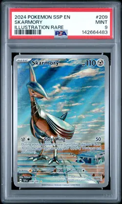 2024 POKEMON SSP EN-SURGING SPARKS ILLUSTRATION RARE #209 SKARMORY PSA 9 - Image 1