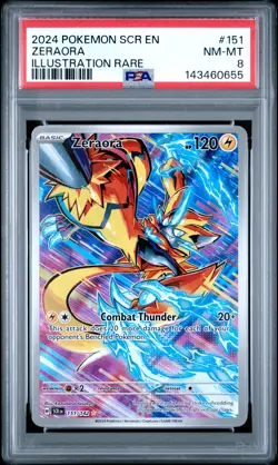 2024 POKEMON SCR EN-STELLAR CROWN ILLUSTRATION RARE #151 ZERAORA PSA 8 - Image 1