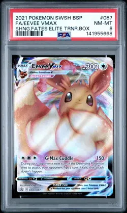 2021 POKEMON SWSH BLACK STAR PROMO #087 FULL ART/EEVEE VMAX PSA 8 - Image 1