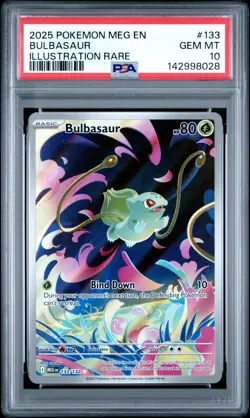 2025 POKEMON MEG EN-MEGA EVOLUTION ILLUSTRATION RARE #133 BULBASAUR PSA 10 - Image 1