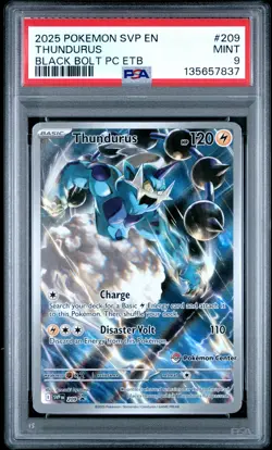 Thundurus 209/086 Black Bolt Pokemon Center Elite Trainer Box Pokemon PSA 9 - Image 1