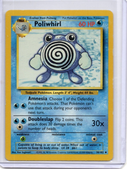 Poliwhirl 38/102 Base Set Pokemon TCG Card Vintage MP - Image 1