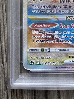 Pokemon TCG Darkrai VSTAR Crown Zenith: Galarian Gallery PSA 9 - Image 5