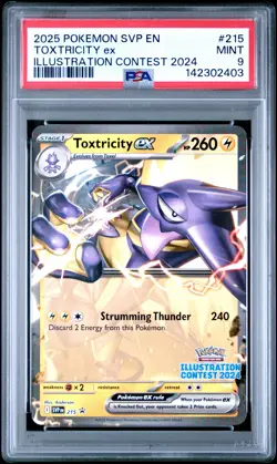 2025 POKEMON SVP EN-SV BLACK STAR PROMO #215 TOXTRICITY EX PSA 9 - Image 1