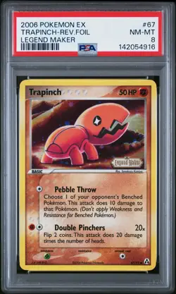 2006 POKEMON EX LEGEND MAKER #67 TRAPINCH-REVERSE FOIL PSA 8 - Image 1