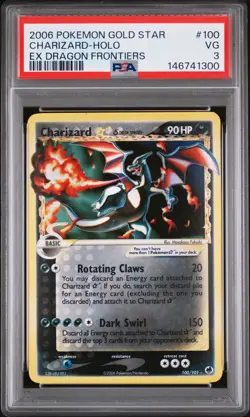 2006 POKEMON EX DRAGON FRONTIERS GOLD STAR #100 CHARIZARD-HOLO PSA 3 - Image 1