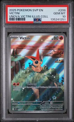 2025 POKEMON SVP PROMO UNOVA VICTINI ILLUSTRATION COLLECTION #208 VICTINI PSA 10 - Image 1