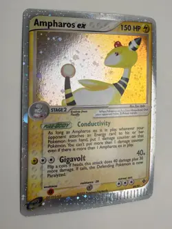 2003 WOTC POKEMON EX DRAGON AMPHAROS EX 89/97 ULTRA HOLO RARE W/ SWIRL LP-M+ - Image 5