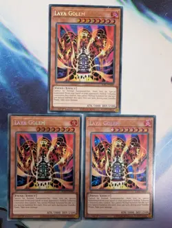 YuGiOh! Lava Golem RA01-EN001 Secret Rare x3 PLAYSET 1st Ed - Image 1