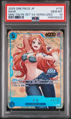 2025 ONE PIECE JAPANESE MINI-TIN PACK SET VOL.2 SERIALIZED #112 NAMI PSA 10 - Image 1