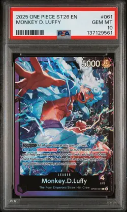 2025 ONE PIECE STARTER DECK ST26-PURPLE/BLACK #061 MONKEY D. LUFFY PSA 10 - Image 1