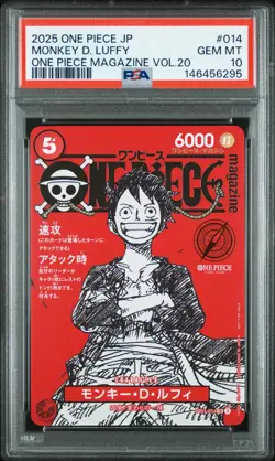 2025 ONE PIECE JAPANESE PROMOS MAGAZINE VOL.20 #014 MONKEY D. LUFFY PSA 10 - Image 1