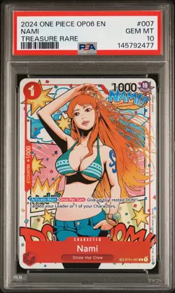 2024 ONE PIECE OP06-WINGS OF THE CAPTAIN TREASURE RARE #007 NAMI PSA 10 - Image 1