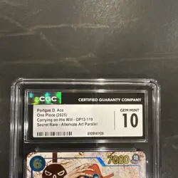 2025 ONE PIECE OP13 PORTGAS D ACE ALTERNATE ART # 119 cgc gem mint 10 - Image 2