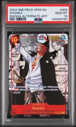 2024 ONE PIECE OP09-EMPERORS IN THE NEW WORLD MANGA ALTERNATE ART SHANKS PSA 10 - Image 1