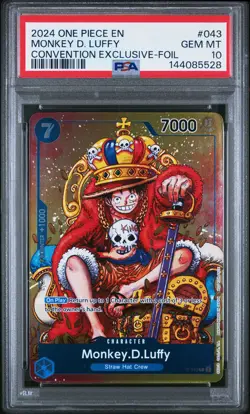2024 ONE PIECE PROMOS CONVENTION EXCLUSIVE-FOIL #043 MONKEY D. LUFFY PSA 10 - Image 1