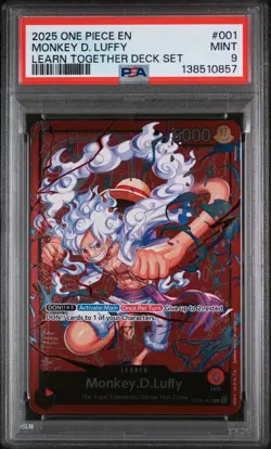 2025 ONE PIECE LEARN TOGETHER DECK SET #001 MONKEY D. LUFFY PSA 9 - Image 1