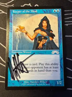 Signed Keeper of the Mind MTG art proof card Ice Age artist Matthew Wilson - Image 1
