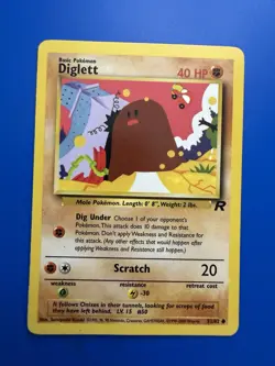 Pokemon Diglett Regular Common Card 52/82 Team Rocket 1st Edition - Image 1