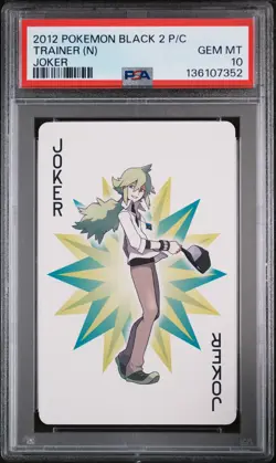 2012 POKEMON BLACK 2 PLAYING CARDS JOKER TRAINER (N) PSA 10 - Image 1