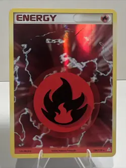 DAMAGED Fire Energy 106/110 Holofoil Holon Phantoms AUTHENTIC Pokemon Card - Image 1