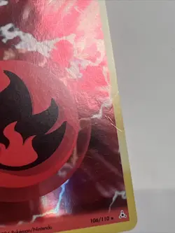 DAMAGED Fire Energy 106/110 Holofoil Holon Phantoms AUTHENTIC Pokemon Card - Image 3