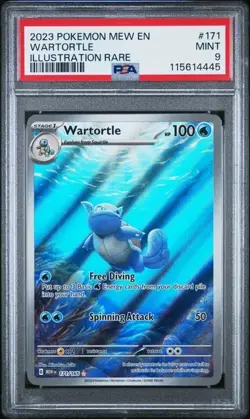 2023 Pokemon S&V 151 Wartortle Illustration Rare Card #171/165 Graded PSA 9 - Image 1