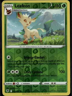 Leafeon Rare SWSH10: Astral Radiance 013/189 Grass Reverse Holo Pokemon Card - Image 1