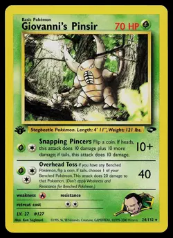 Pokemon Card - Giovanni's Pinsir Gym Challenge 24/132 Rare 1st Edition - Image 1
