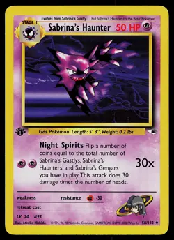 Pokemon Card - Sabrina's Haunter Gym Heroes 58/132 Uncommon 1st Edition - Image 1