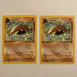 Pokemon TCG Kabuto Fossil Card 50/62 Regular Common 1st Edition Vintage X2 - LP - Image 1