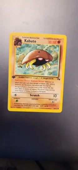 Pokemon Card - Kabuto Fossil 50/62 Common 1st Edition - Image 1