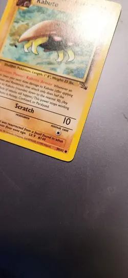 Pokemon Card - Kabuto Fossil 50/62 Common 1st Edition - Image 3