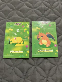 Sleeping Pikachu/Charizard Pokemon Attacks 2 Trading Card Lot Holo Foil - Image 2