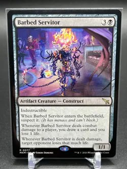 MTG Barbed Servitor 0077 Murders at Karlov Manor Regular Rare Artifact Creature - Image 1