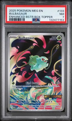 2025 POKEMON MEG EN-MEGA EVOLUTION ENHANCED BOOSTER BOX TOPPER BULBASAUR PSA 7 - Image 1